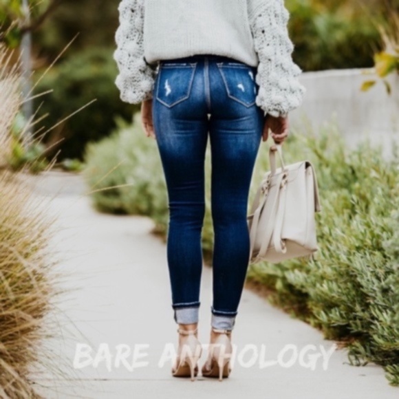 Kan Can Distressed Skinny Denim Jeans - Picture 2 of 5